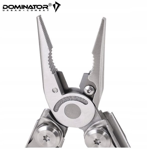 Мультитул DOMINATOR серебристый 14в1 инструмент с битами чехлом для ремонта кемпинга 2238 фото