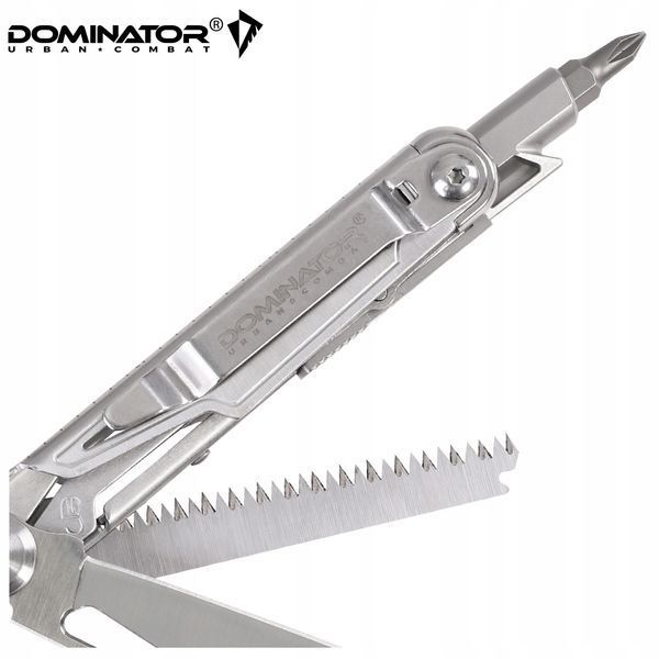 Мультитул DOMINATOR серебристый 14в1 инструмент с битами чехлом для ремонта кемпинга 2238 фото