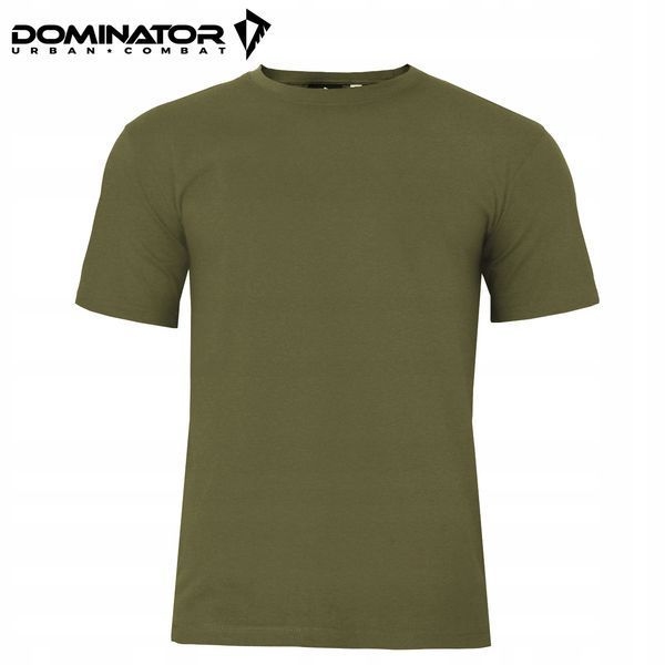 Футболка Dominator L оливковая из хлопка мужская без боковых швов с круглым горлом короткими рукавами для охоты рыбалки активного отдыха 2247 фото