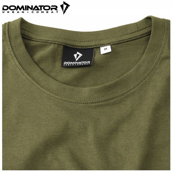 Футболка Dominator L оливковая из хлопка мужская без боковых швов с круглым горлом короткими рукавами для охоты рыбалки активного отдыха 2247 фото