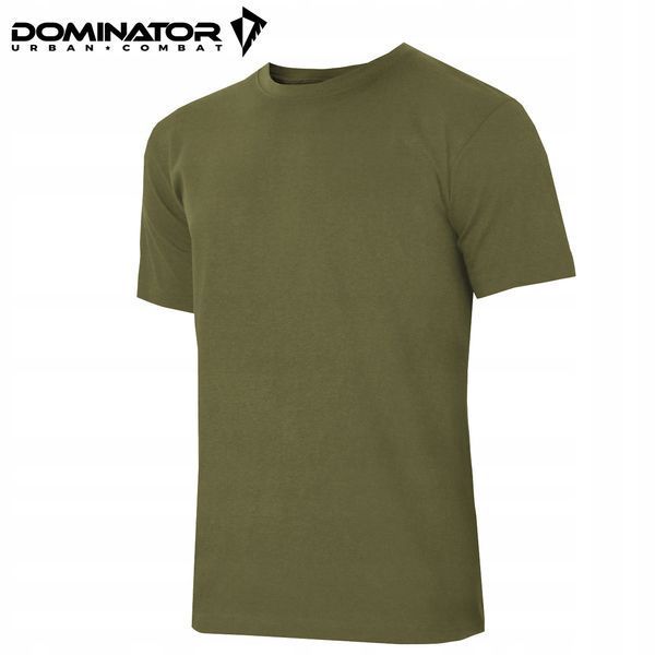 Футболка Dominator L оливковая из хлопка мужская без боковых швов с круглым горлом короткими рукавами для охоты рыбалки активного отдыха 2247 фото