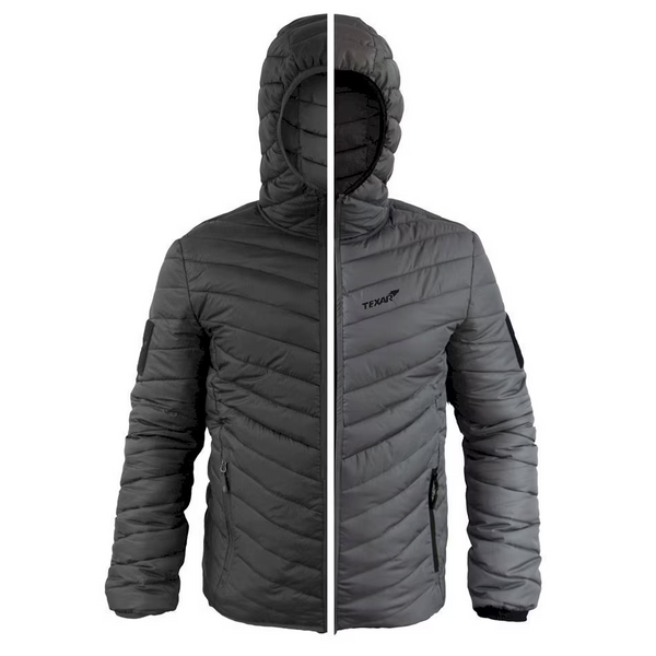 Куртка двухсторонняя Texar 4XL черно-серая мужская утепленная синтетическим пухом тактическая 2665 фото