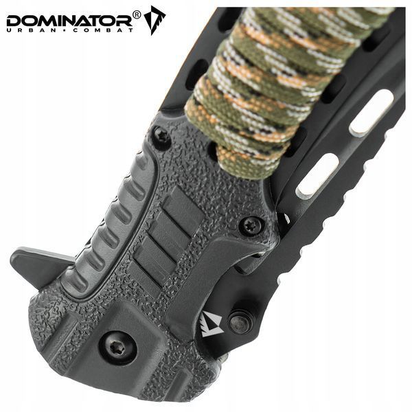 Складной нож Dominator черный с паракордом встроенный спасательный свисток для походов и ежедневного использования 2250 фото