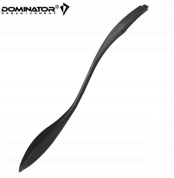 Столовий набір Dominator чорний 3в1 ложка вилка ніж 17 см туристичний пластиковий 2252 фото