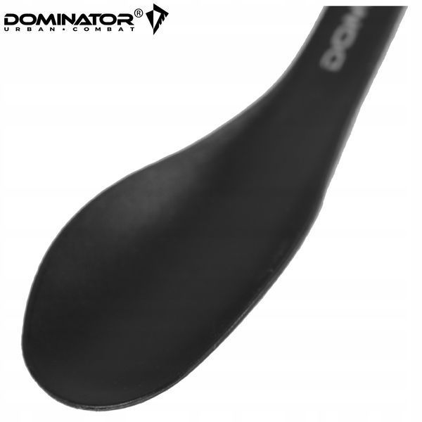Столовий набір Dominator чорний 3в1 ложка вилка ніж 17 см туристичний пластиковий 2252 фото