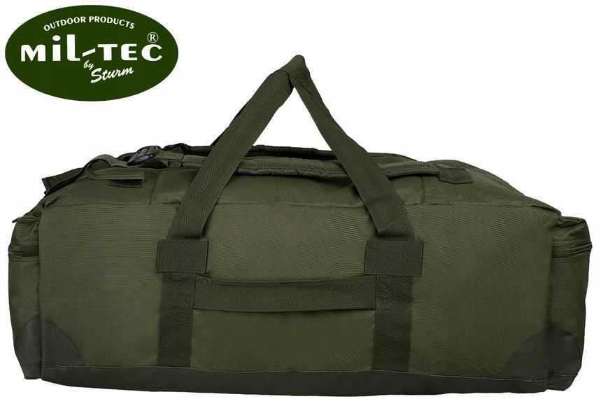 Сумка тактическая Mil-Tec 75 л оливковая военная сумка-рюкзак 2в1 водостойкая 2403 фото