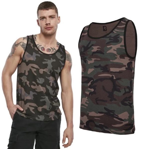 Камуфлляжная армейская летняя майка Brandit Dark Camo, футболка без рукавов Brandit XXL 2199807287 фото