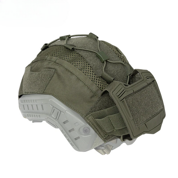 Тактический кавер IDOGEAR для шлема зеленый с карманом под батарею NVG 2356 фото