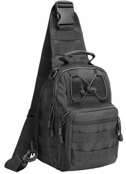 Сумка через плечо Nela-Styl черная Molle 13х26х7 см универсальная сумка на плечо спортивная для планшета велоспорта путешествий 2010 фото