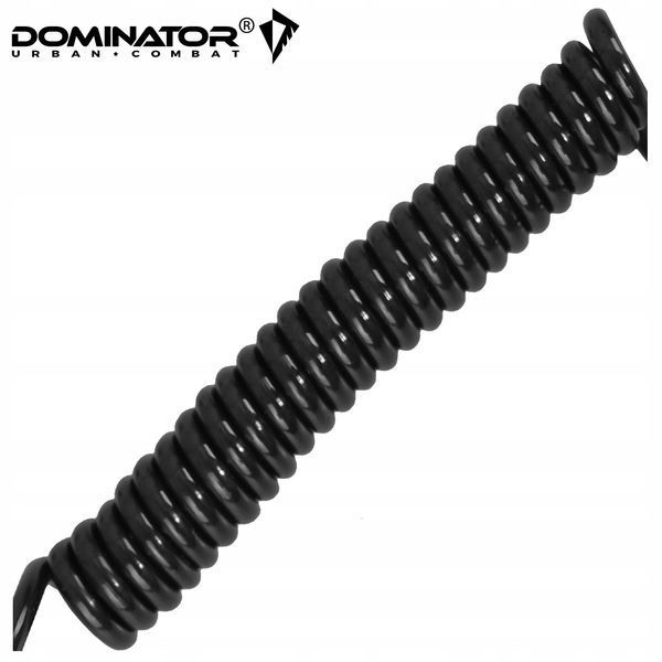 Страховочный шнур с карабином и тренчиком Dominator черный на ремень для пистолета ножа ключей 2255 фото