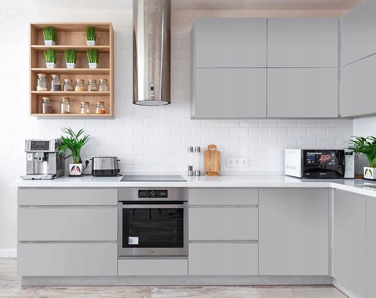 Самоклеющаяся пленка серая для мебели и стен 60 см &times;10 м (6 м&sup2;) виниловая матовая 2622 фото