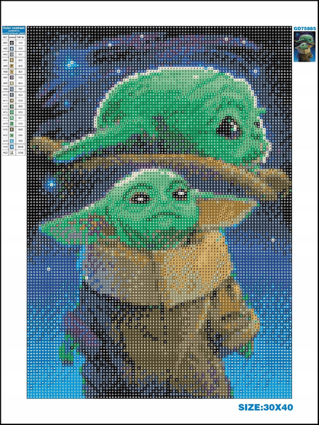 Алмазная мозаика Baby Yoda 30&times;40 см набор для творчества (XJ5142) 2858 фото