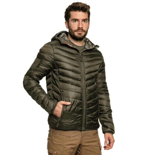 Куртка двухсторонняя Texar 4XL оливково-камуфляжная мужская утепленная синтетическим пухом тактическая 2672 фото