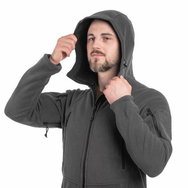 Тактическая флисовая кофта Helikon Patriot Mk2 Hybrid Fleece с капюшоном grey серая XS 2233445587 фото