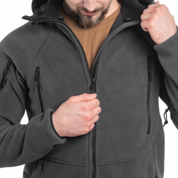 Тактическая флисовая кофта Helikon Patriot Mk2 Hybrid Fleece с капюшоном grey серая XS 2233445587 фото