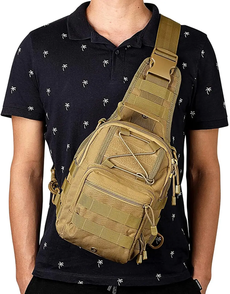 Сумка через плечо Nela-Styl койот Molle 13х26х7 см универсальная сумка на плечо спортивная для планшета велоспорта путешествий 2010 фото