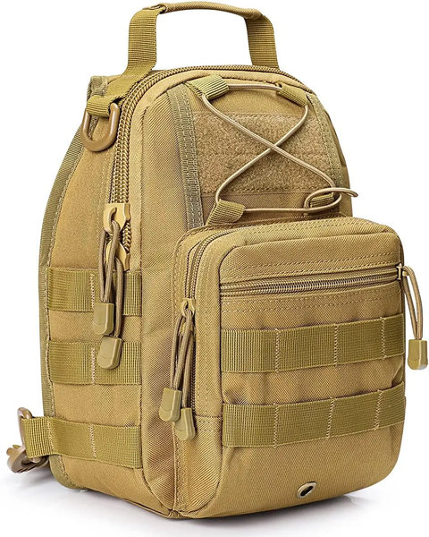 Сумка через плечо Nela-Styl койот Molle 13х26х7 см универсальная сумка на плечо спортивная для планшета велоспорта путешествий 2010 фото