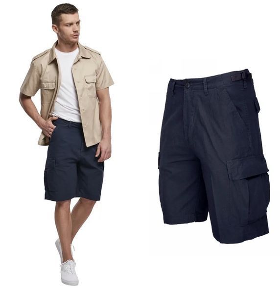 Тактические летние шорты Brandit выше колен BDU Ripstop Shorts синие XXL 2178861745 фото
