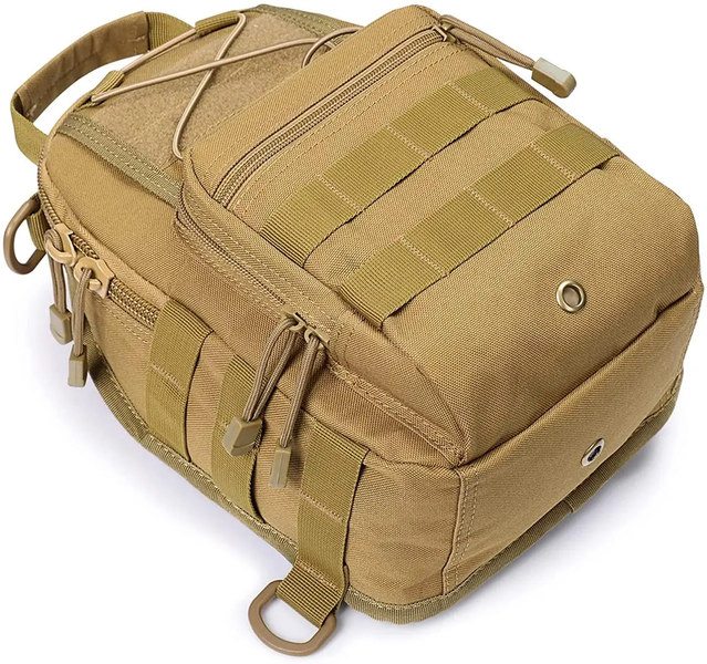 Сумка через плечо Nela-Styl койот Molle 13х26х7 см универсальная сумка на плечо спортивная для планшета велоспорта путешествий 2010 фото