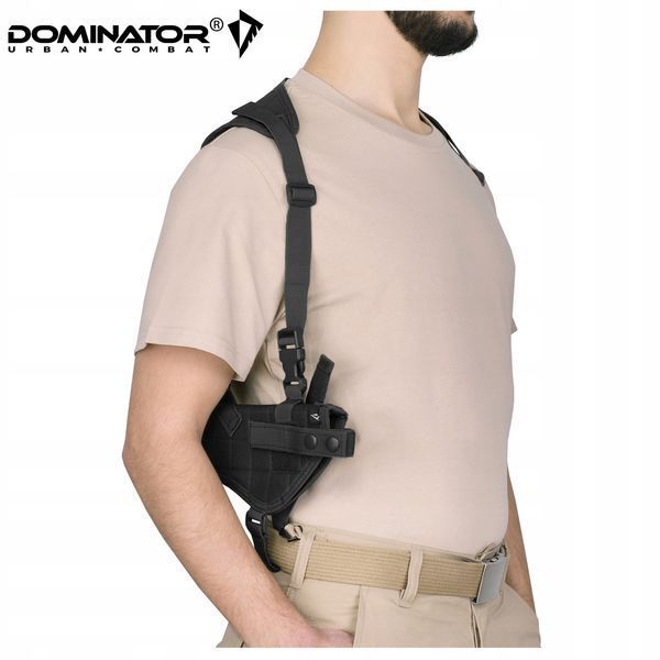 Кобура для пистолета Dominator черная с лямками и подсумками для магазинов универсальная 2259 фото