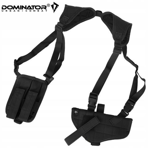 Кобура для пистолета Dominator черная с лямками и подсумками для магазинов универсальная 2259 фото