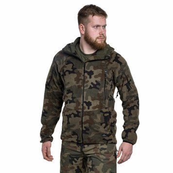 Тактическая флисовая кофта Helikon Patriot Mk2 Hybrid Fleece с капюшоном woodland XS 2233445608 фото