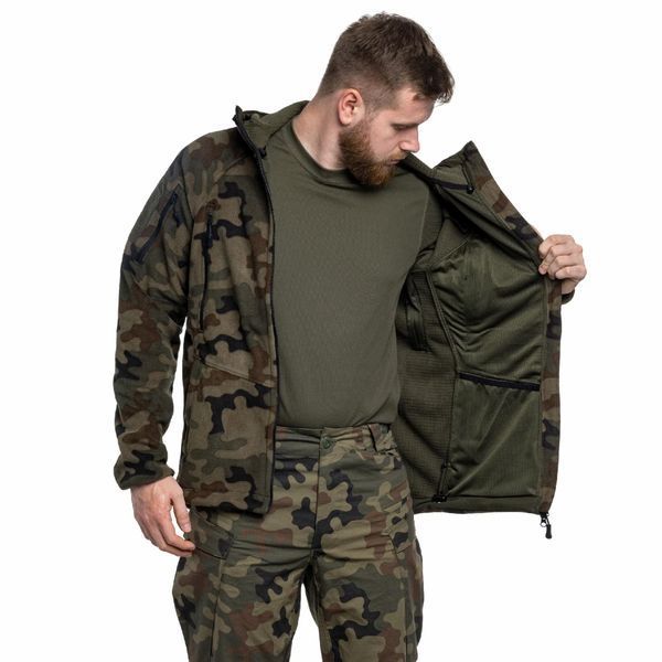 Тактична флісова кофта Helikon Patriot Mk2 Hybrid Fleece з капюшоном woodland XS 2233445608 фото