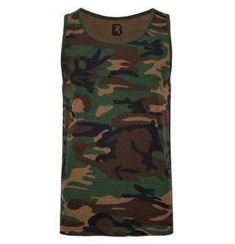 Камуфлляжная армейская летняя майка Brandit Woodland, футболка без рукавов Brandit XXL 2199814542 фото