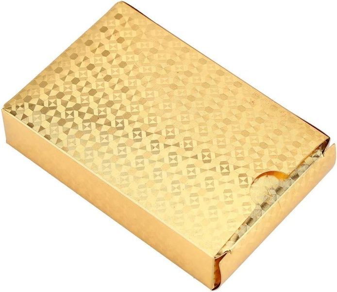 Игральные карты пластиковые 54 шт золотые водостойкие подарочные (XJ3679) 2769 фото