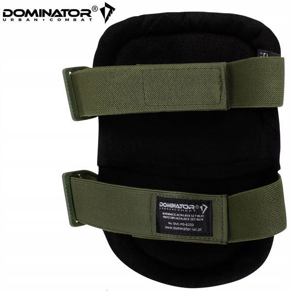 Комплект захисних наколінників і налокітників Dominator оливковий універсальний для військових і спорту 2264 фото