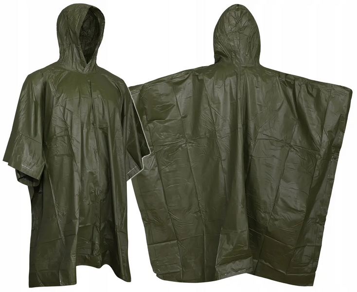 Плащ дождевик MilTec Poncho Vinyl универсальный оливковый водонепроницаемый 2067 фото