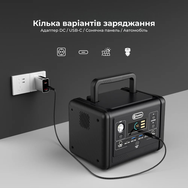 Портативная зарядная станция Flashfish T200 200 Вт 153,6 Вт&middot;ч LiFePO4 с чистой синусоидой 2680 фото