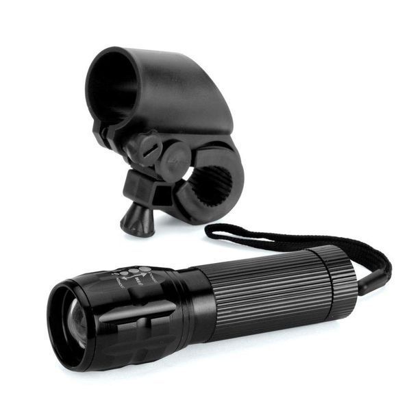 Велосипедный фонарь на руль LED алюминиевый черный с зумом (XJ3861) 2795 фото
