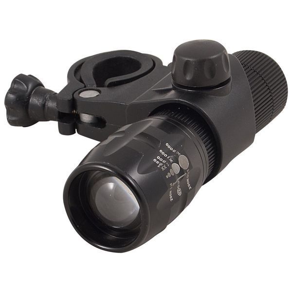 Велосипедный фонарь на руль LED алюминиевый черный с зумом (XJ3861) 2795 фото