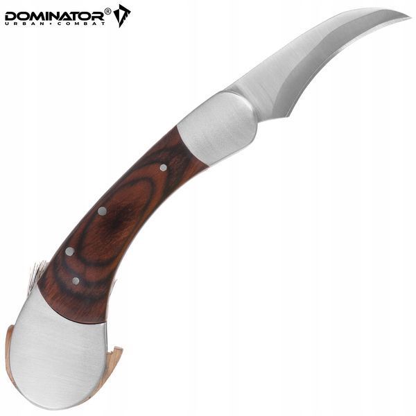 Складной грибной нож Dominator со щеточкой деревянная ручка нержавеющая сталь для походов 2267 фото