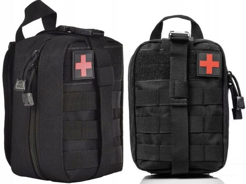 Подсумок аптечка черная 21&times;16&times;8 см медицинская сумка органайзер MOLLE водонепроницаемый универсальный 2073 фото