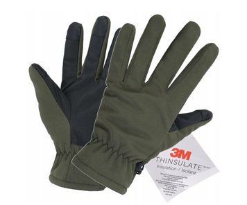 Тактические перчатки Mil-Tec Softshell Thinsulate Зимние водоотталкивающие перчатки олива М 2376054947 фото