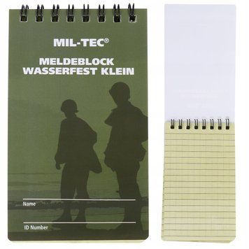 Блокнот тактический Mil-Tec для заметок оливковый 75x130 мм водонепроницаемый 2421 фото