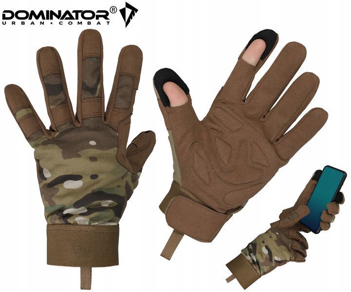 Перчатки Dominator мультикам M для стрельбы военные армейские сенсорные со съемными пальцами защитные 2271 фото
