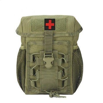 Подсумок аптечка олива 600D медицинская сумка органайзер Molle водонепроницаемая 2077 фото