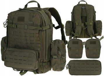 Рюкзак Dominator 45л олива с подсумками Trooper и мешочком для туризма и городского использования 2128 фото