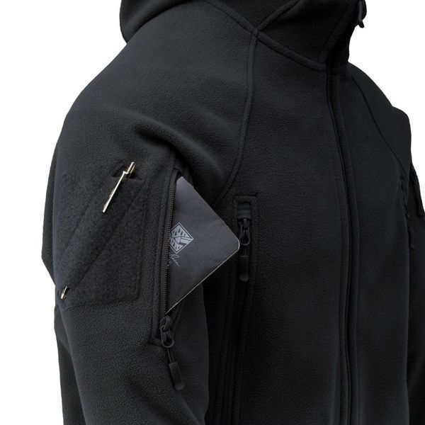 Тактическая флисовая кофта Helikon Patriot Mk2 Hybrid Fleece с капюшоном black черная XS 2233445573 фото