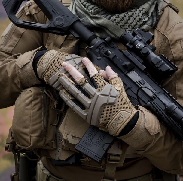 Тактические перчатки койот, Mechanix Wear M-Pact Partial Palm Tactical Gloves Coyote XL 2203598711 фото