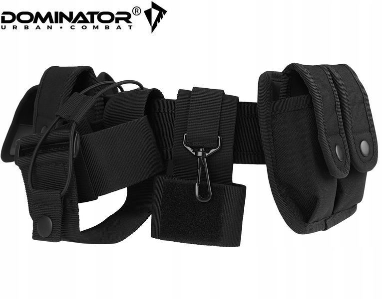 Разгрузочный ремень Dominator черный с кобурой подсумками и держателями для полиция охраны 2276 фото