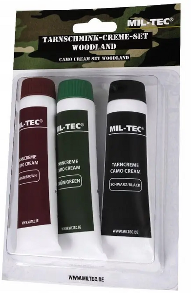 Маскировочная краска Mil-Tec Woodland 3 цвета в тюбиках 2472 фото
