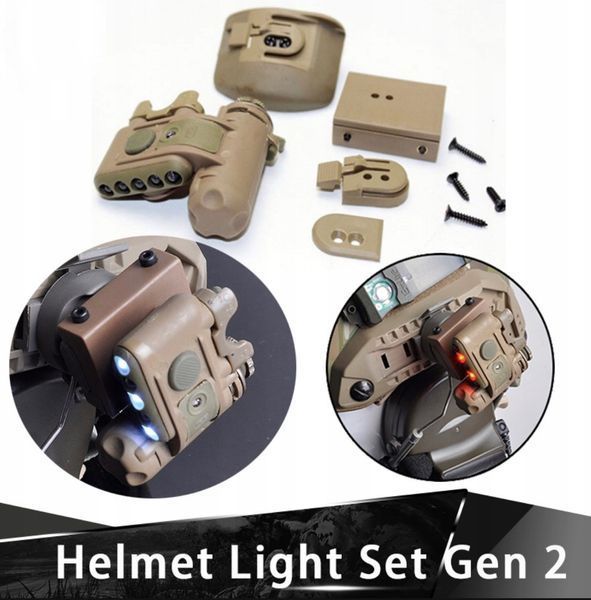 Фонарик на шлем Helmet light GEN2 белый и красный + ИК 1982161682 фото