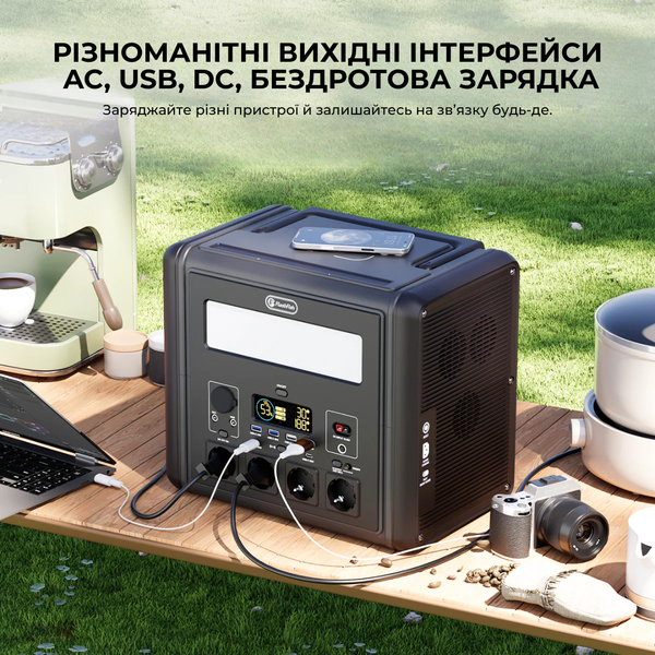 Портативна зарядна станція Flashfish T2000 2000 Вт 1536 Вт&middot;год/480000 мАг чиста синусоїда з LiFePO4-батареєю 2658 фото