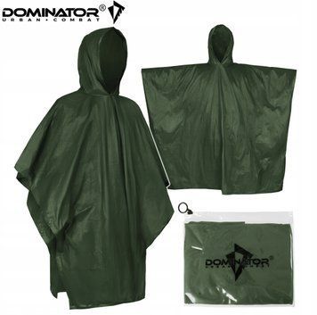 Тактический дождевик-пончо Dominator | Цвет олива | Компактный чехол в комплекте панчо дождевик | Dominator 1058 фото