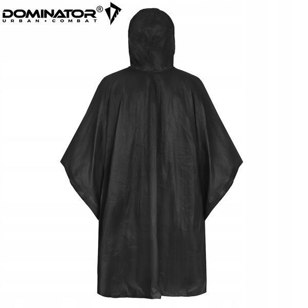 Пончо дощовик Dominator чорний накидка з капюшоном 126&times;104 см для туризму походу риболовлі кемпінгу 2277 фото