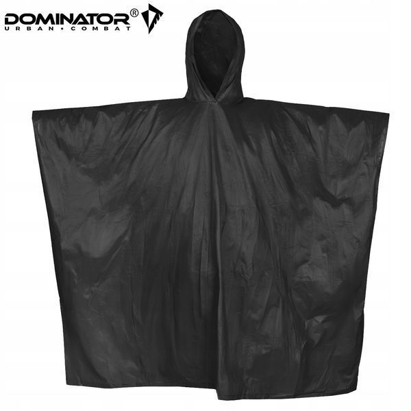 Пончо дощовик Dominator чорний накидка з капюшоном 126&times;104 см для туризму походу риболовлі кемпінгу 2277 фото